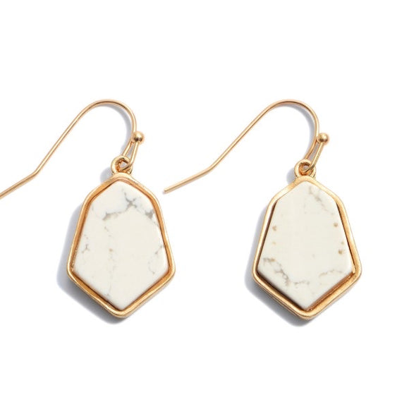 Howlite Semi precious drop earrings - The Simple Soul Boutique