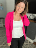 Hot Pink Button Sweater Cardigan