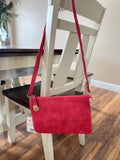 Emily Crossbody with Top Lock in Hot Pink