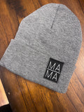 Grey Mama Stacked Cuff Patch Beanie