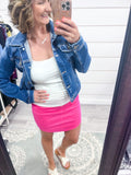 Spicy Pink Judy Blue Denim Skirt