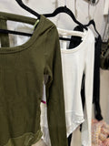 Cutout Back Body Suit in Olive