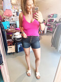 Classic v Neck Tank in Spicy Pink