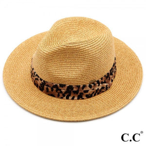 CC Leopard Straw Hat - The Simple Soul Boutique