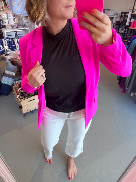 Spicy Pink Full Length Blazer