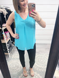 Mint Rouched Blouse Tank