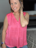 Charlene Spicy Pink Blouse Tank