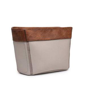 Mini Size - Leather Trim Versa Tote Liner in Taupe