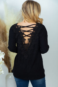 Lace you Know Black Top - IN STORE