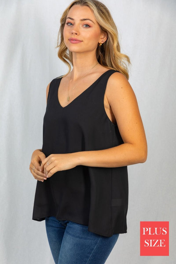 Back to Business Black Blouse Tank